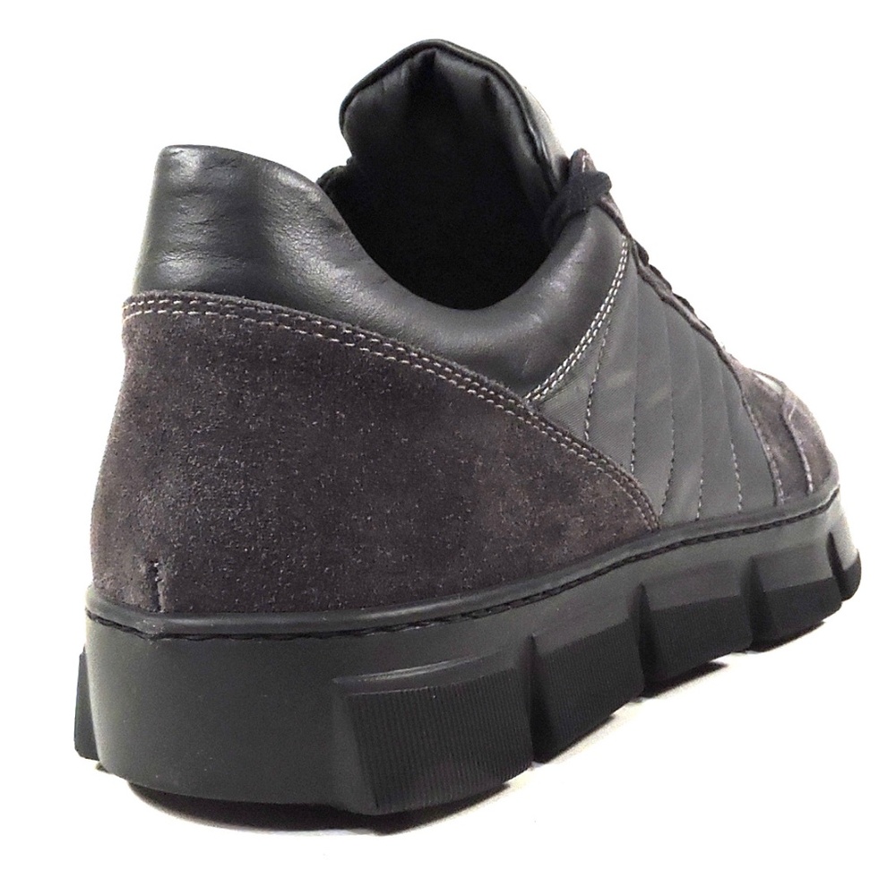 ALBERTO CICCIOLI 🇮🇹 MEN'S BLACK LEATHER COMFORT FASHION SNEAKERS - Picture 5 of 7